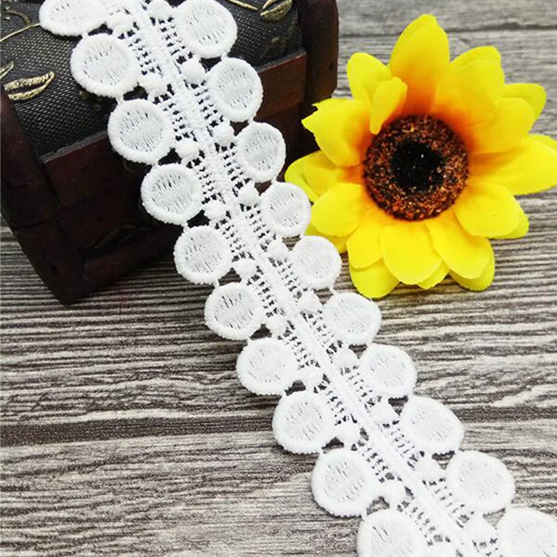 GXINUG 1 Yard Dot Symmetry Lace Ribbon Trims Underwear Trim Embroidered Sewing Wedding Dress Decoration Cartoon Scrapbook Fabric