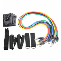 BBR04 11Pcs/set Resistance Bands Yoga Pilates Crossfit Fitness Equipment Elastic Pull Rope Workout Latex Tube Band Set Exercise