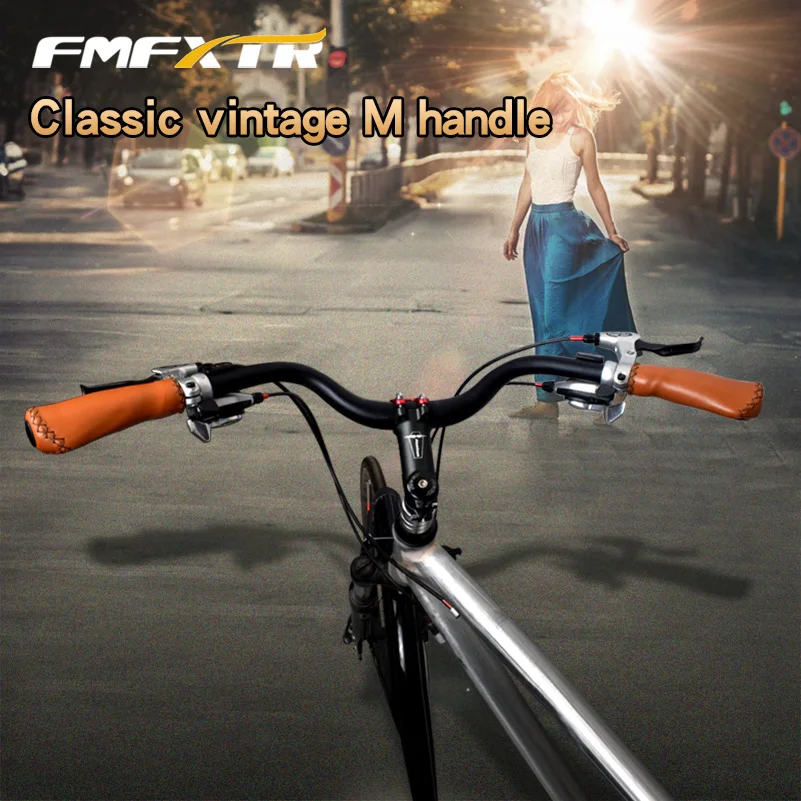 Bicycle Handlebar Aluminum Alloy City Bike Fixed Gear Handlebar 25.4/31.8mm Bike Handlebar Retro Vintage Bent Bar Bike Parts