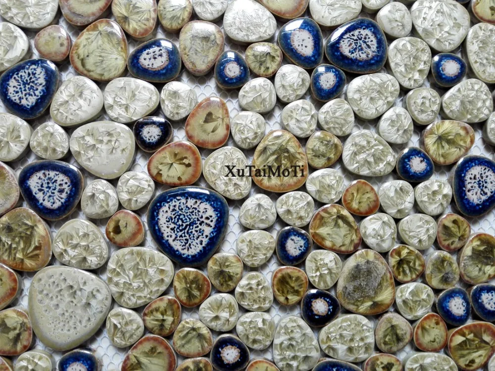 

11pcs porcelain pebble mosaic tile kitchen backsplash wallpaper bathroom swimming pool wall ceramic tiles garden saloon floor