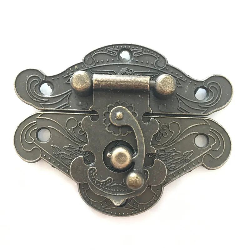 Jewelry Wooden Case Box Lock,Hardware Antique Bronze Hasp Locks,66mm*52mm