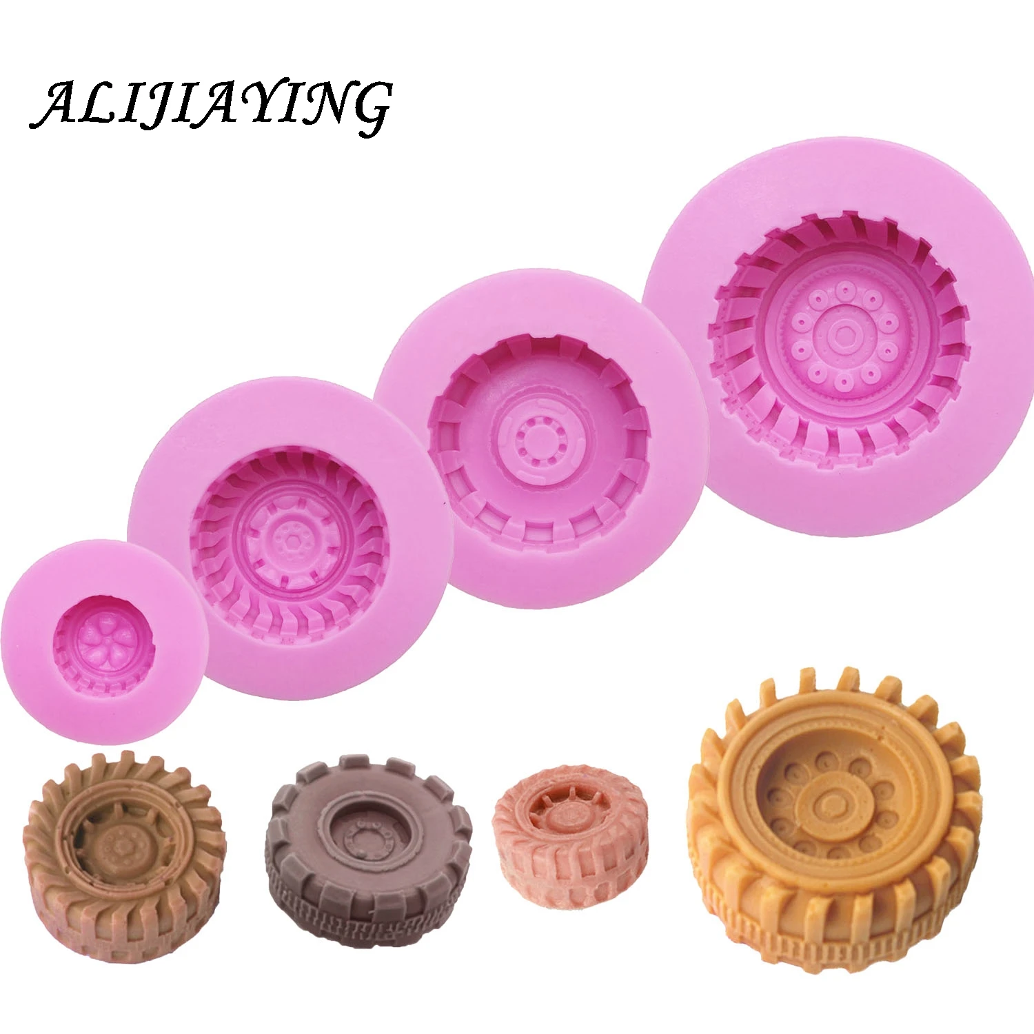 

1Pcs Silicone Mold Tires Wheel Chocolate Cake Molds Car Tyre Shape Fondant Cake Decorating Tools Resin Clay Soap Mold D0623