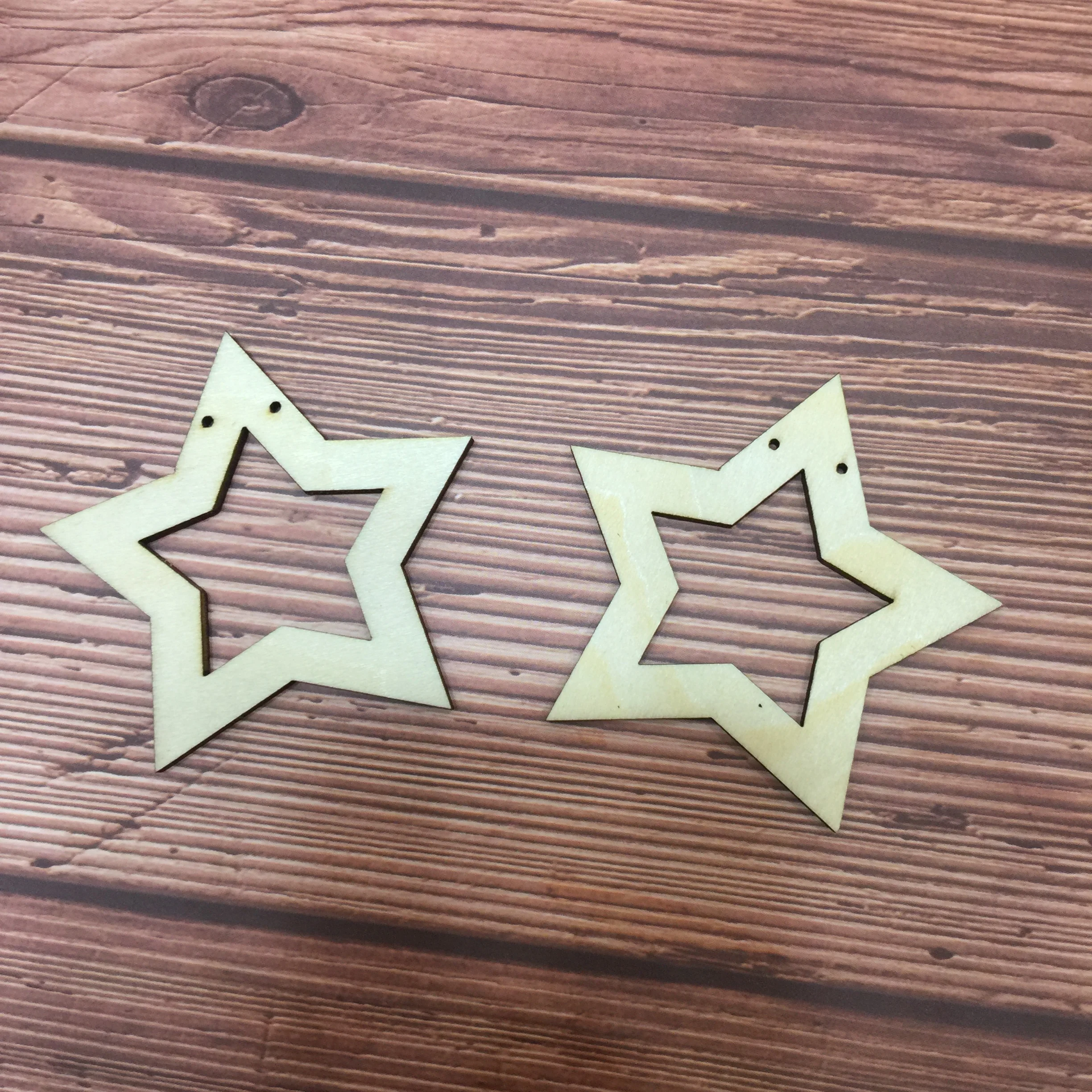 Set of 50pc unfinished wood star wholesale art minds wood crafts wedding favors gifts 5.8cm