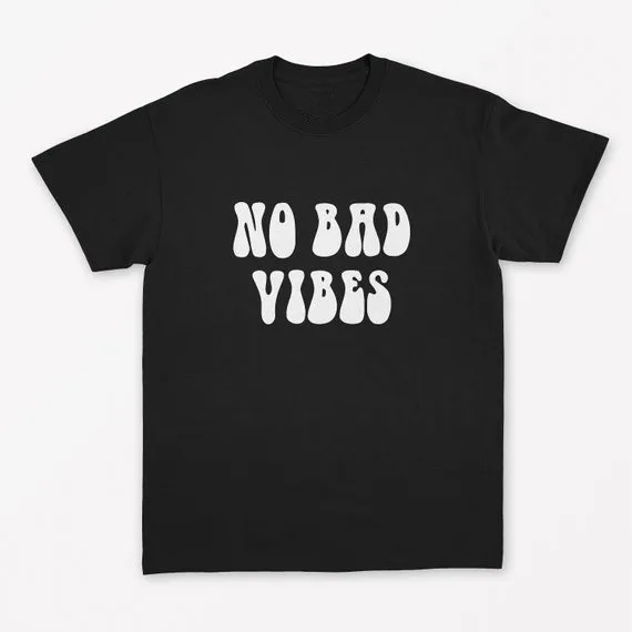 Sugarbaby No Bad Vibes T Shirt Vintage T Shirt 70's Shirt Peace and love Woodstock Peace T Shirt Unisex Fashion Tops Drop ship