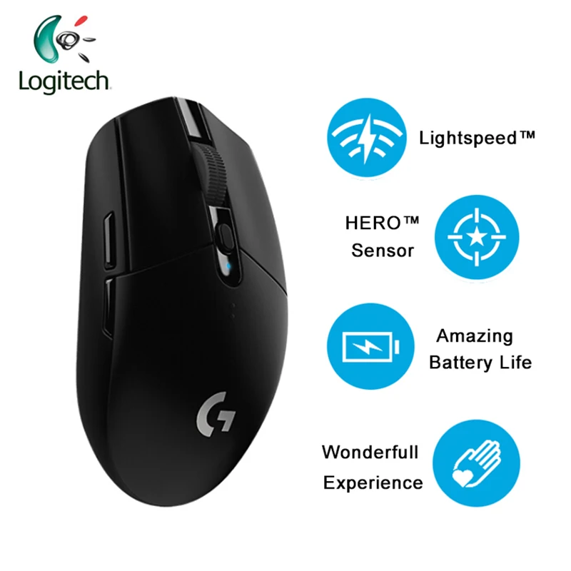 2018 Newest Logitech G304 LIGHTSPEED Gaming Mouse with HERO Sensor 12000dpi 400ips  AA Battery Wireless Mouse for Windows Mac