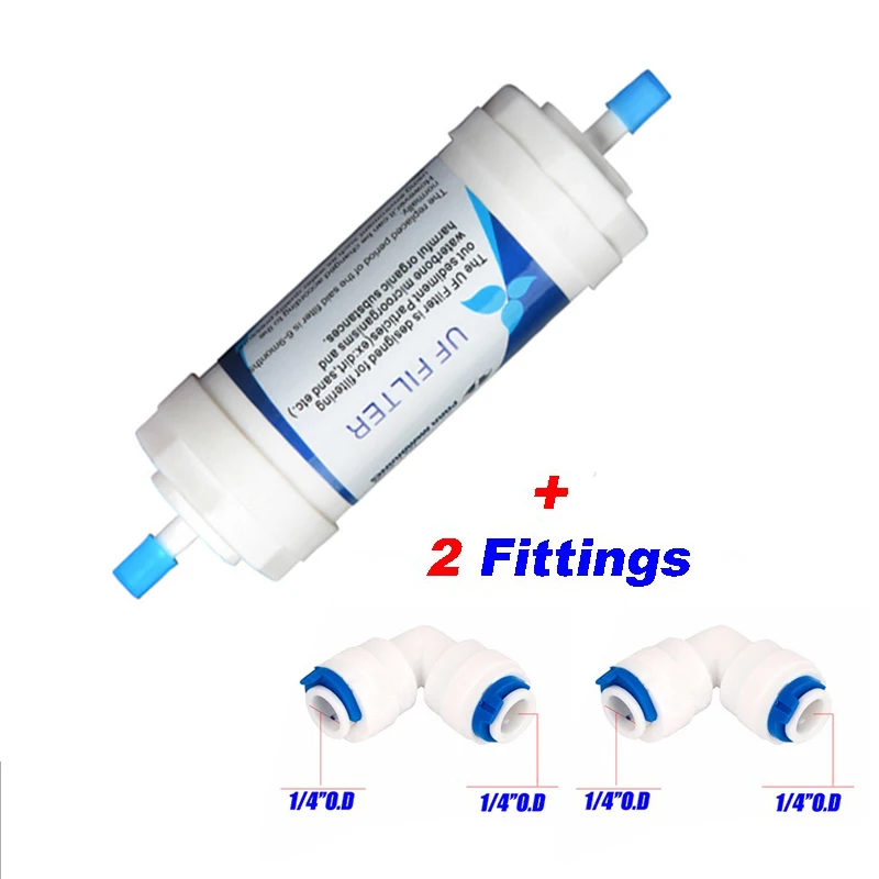 5inchWater Filter UF Membrane Ultrafiltration Filter Quick Plug RO Film Purifier With 2 Fittings Water Filter Sediment Cartridge