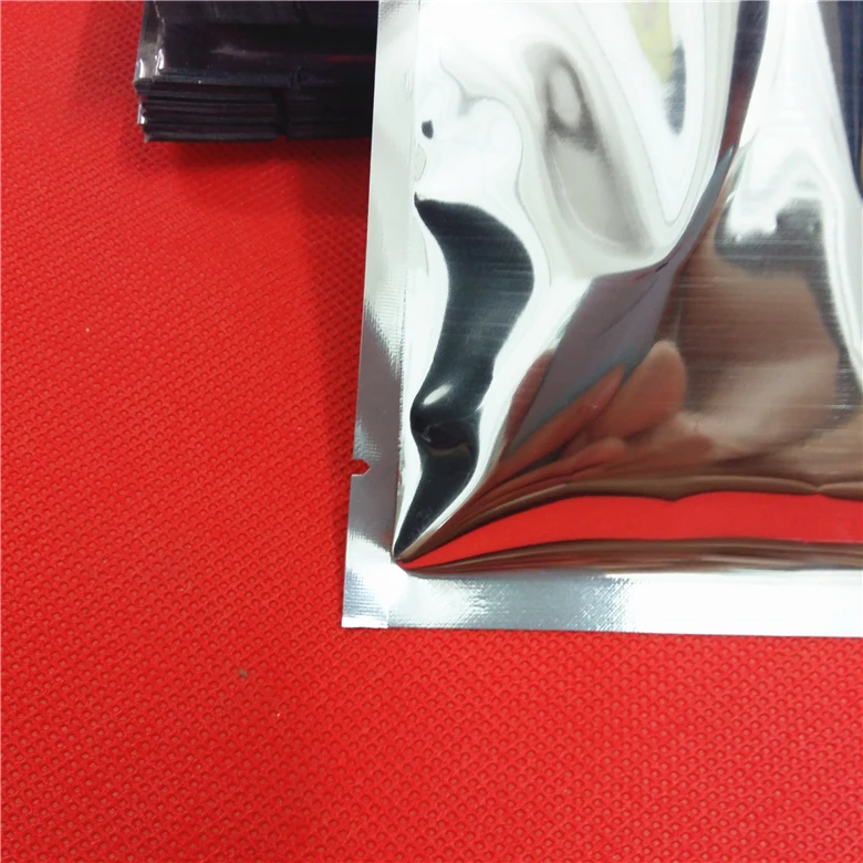 100pcs/lot flat bag, 14*20cm silver aluminium foil plain pouch-top open heat seal aluminized mylar dry food bags moistureproof