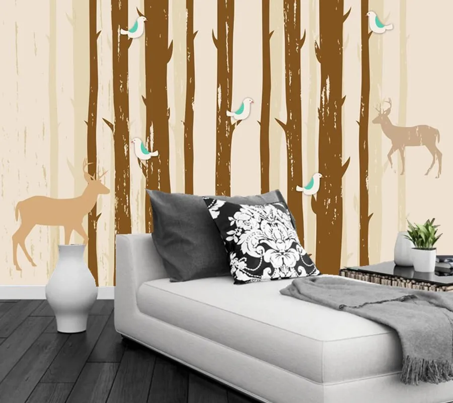 Custom 3D murals papel de parede,Simple abstract deer forest wallpaper,living room sofa TV wall 3d room wallpaper landscape