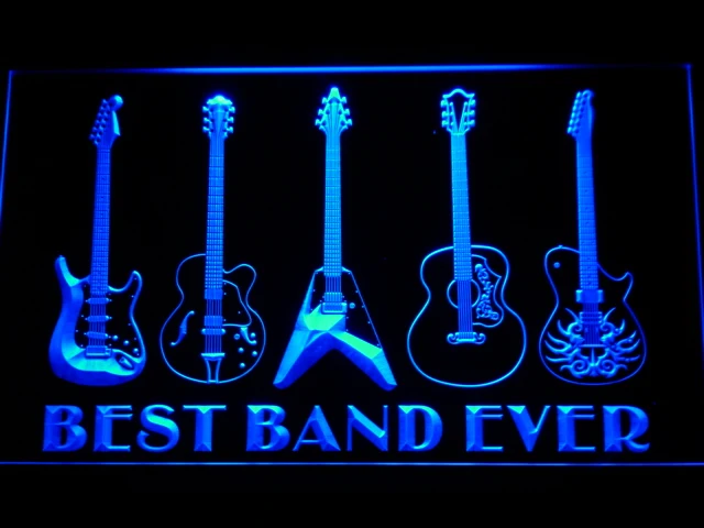 324 Best Band Ever Guitar Weapon LED Neon Light Signs with On/Off Switch 20+ Colors 5 Sizes to choose