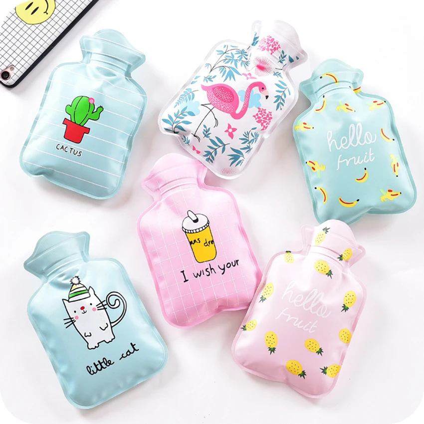 Portable Hot Water Bags Cute Cartoon Warm Belly Treasure Cartoon Hand Warmer Filled Mini Explosion-proof Hot Water Bottle