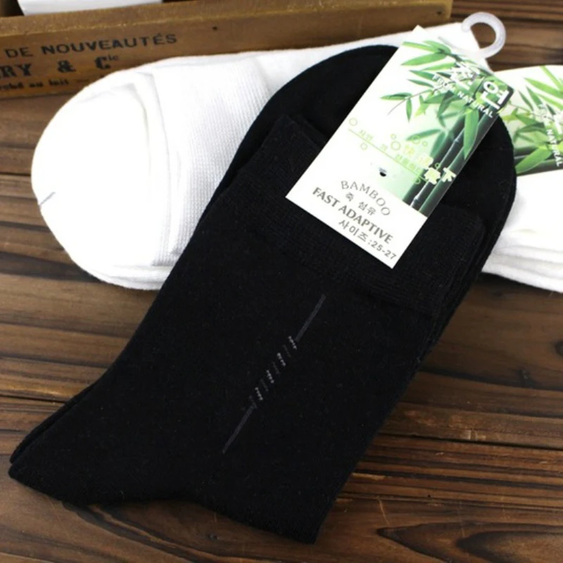 High Quality 5pairs/lot 67% Bamboo Socks Cotton Classic Business Deodorant Men's Socks Dress Gentlemen Male Socks