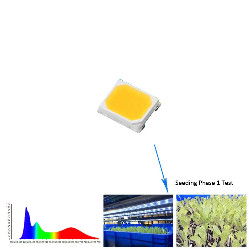 Full Spectrum SMD LED 2835 3V 120ma  Grow LED Chip Special For Grow Light Seeding Phase  Growing Phase Flower and Fruit Phase