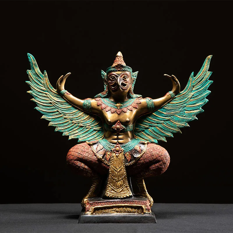 

32Cm High Pure Copper Handicraft Gallo Bird of God Buddha STATUE DECORATION Living Room Zen Carving Artwork Household Decoration