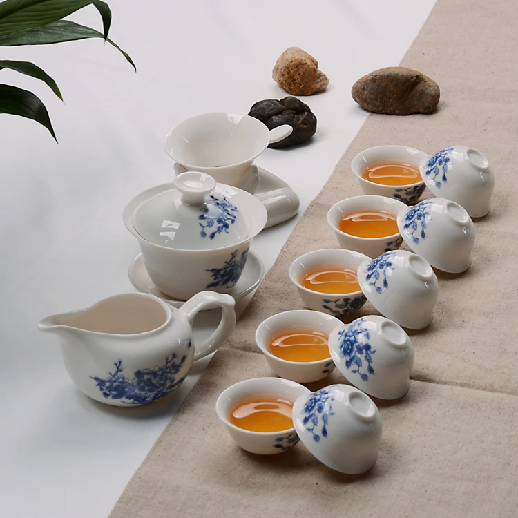 Ceramic kung fu tea set Include1 teapot+1 fair cup+10 tea cup,chinese tea set on sale 4 style tea ceremony