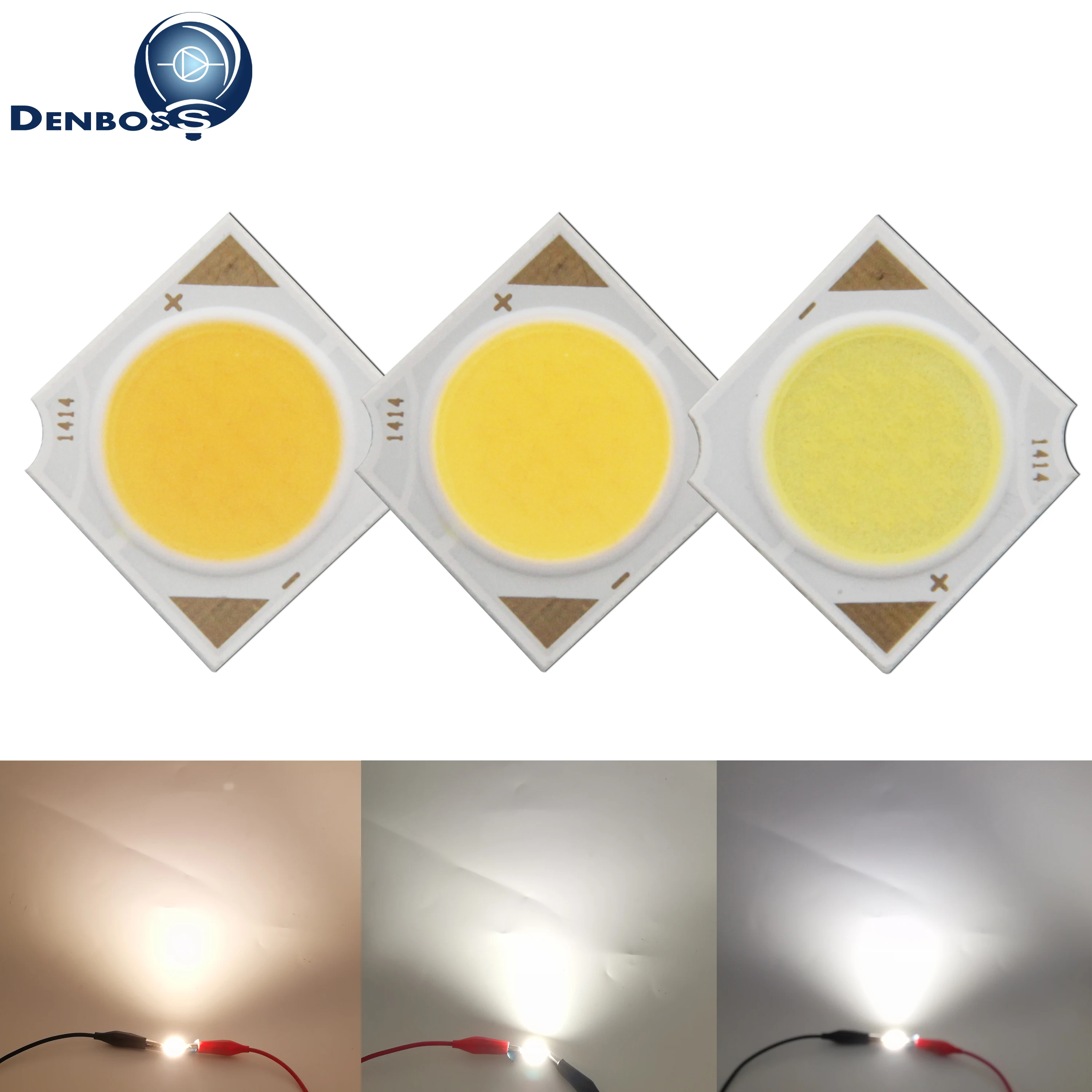 allcob manufacturer 14x14mm Square LED COB Light Source Epistar chip 3W 5W 7W 10W 12W COB LED for spotlight bulb lamp