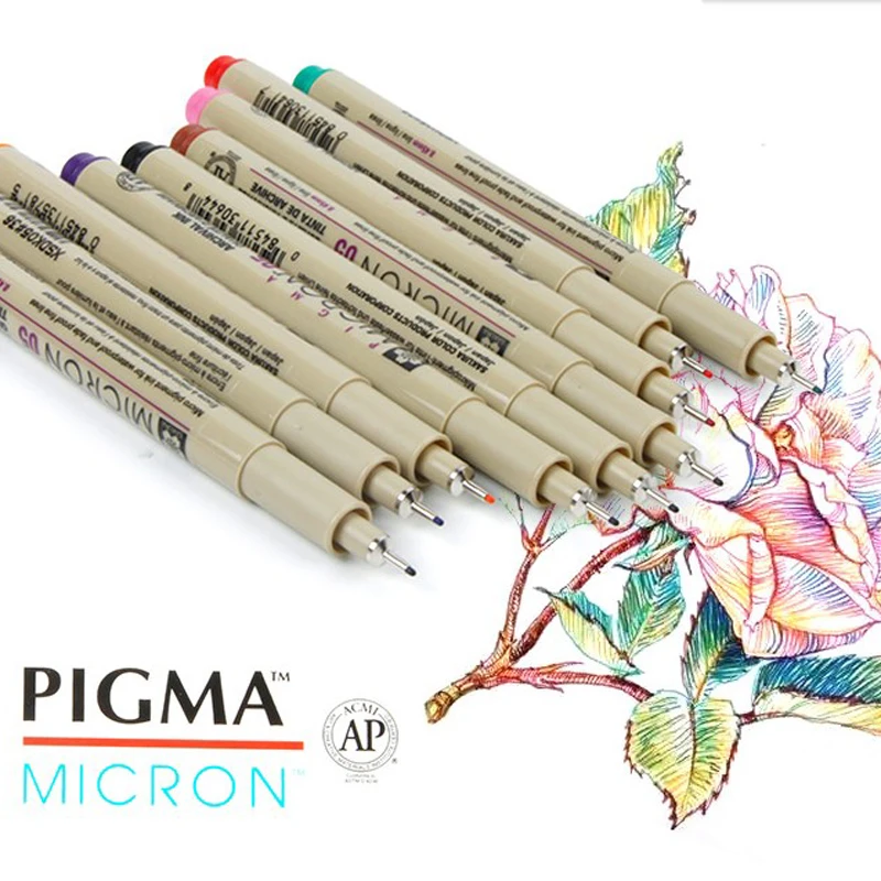 Japan Sakura Fineliner Micron Drawing Pen Colorful Needle Pen Manga Design Sketch Liner Watercolor Art Supplies XSDK01