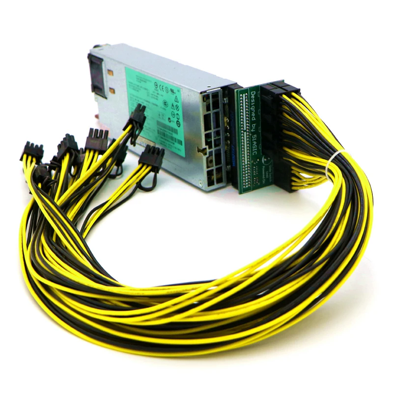 PCI-E Power Supply Kit - 10x 6Pin Port Breakout Board and 60CM  1007 16AWG PCI-E 6Pin to 6+2Pin Cable