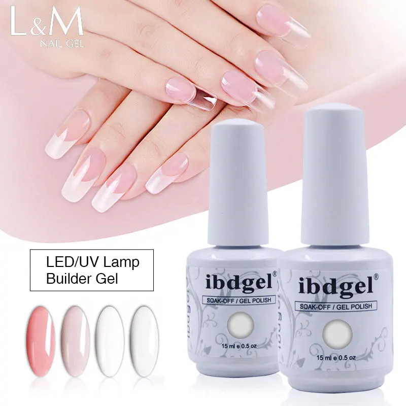 6 pcs/lot ibdgel Multifunctional builder nail gel base and top coat 15 ml soak off UV/LED Nail gel for manicure