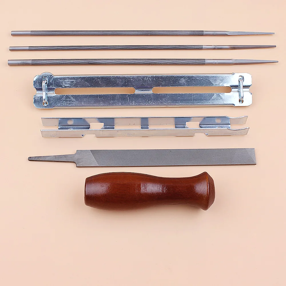 7pcs/set Chainsaw Chain Sharpening Filing File Kit 4mm 4.8mm 5.5mm File for Stihl 3/8\