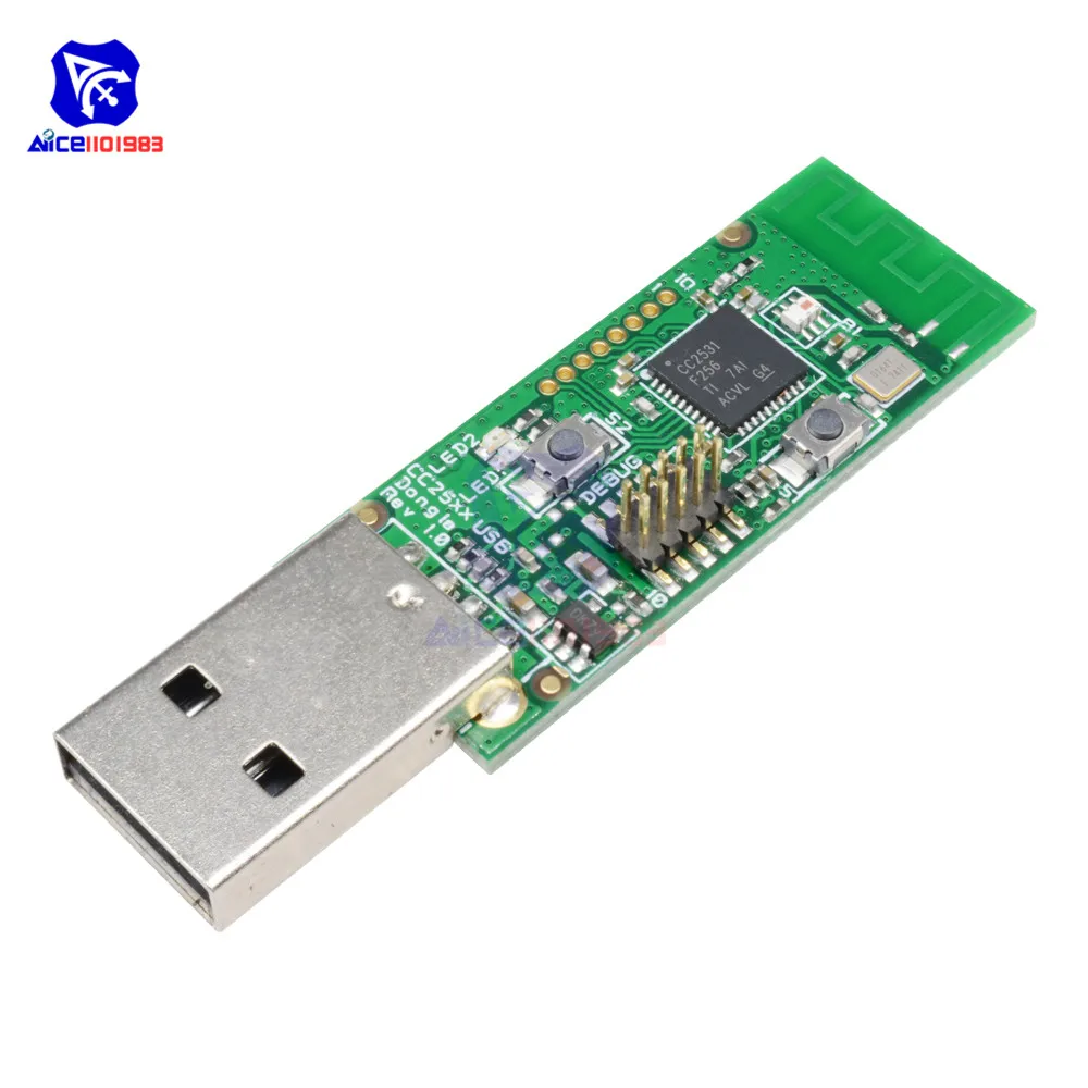 diymore CC2531 CC2540 Zigbee Sniffer Wireless Board Bluetooth 4.0 Dongle Capture Module USB Programmer Connector RF04EB Emulator