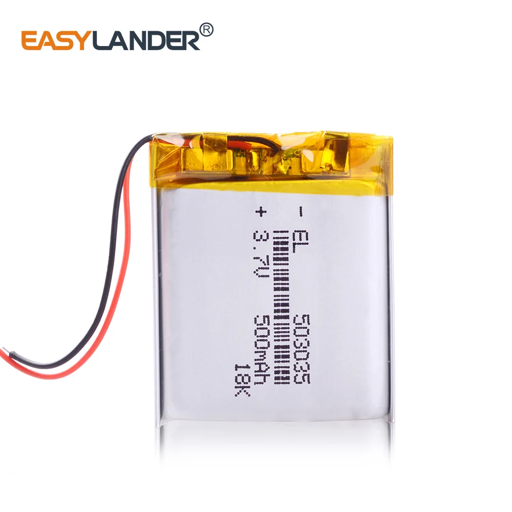 503035 3.7V 500mAh Rechargeable Lithium Li-ion Polymer Battery for dvd GPS navigation