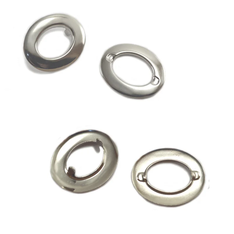 Large 7/8 Inch Oval Eyelets, Nickel Finish, 100PCS