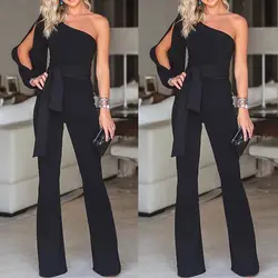 Jumpsuits for women 2018 fashion Womens rompers Party Clubwear Playsuit Jumpsuit Wide Leg One Shoulder Long Trousers Pants