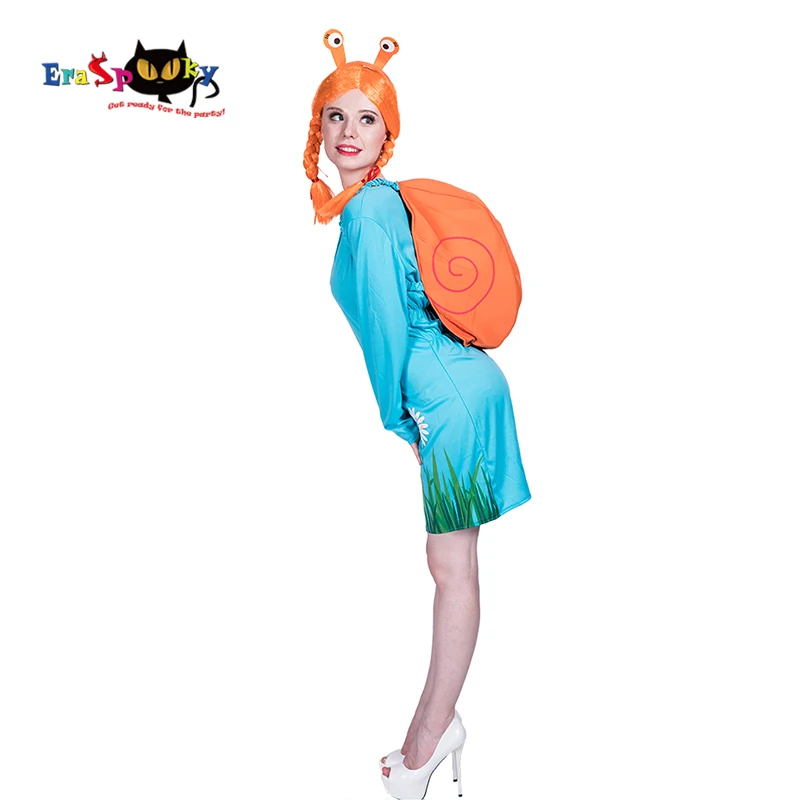 Eraspooky śliczny ślimak z kreskówki Anime Cosplay kobiety kostium na halloween dla dorosłych karnawał Party śmieszne przebranie Wig