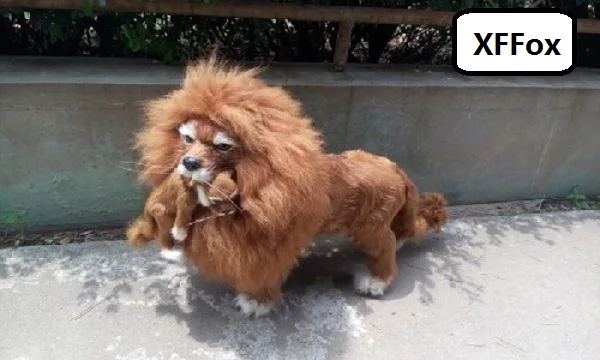 new simulation lion model polyethylene&furs lion with a lion baby gift about 50x37cm xf0756