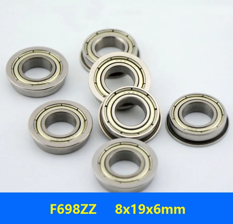 100pcs F698ZZ F698Z F698-ZZ F698 Z ZZ shielded 8x19x6 mm Miniature flange Ball Bearing deep groove 8*19*6mm