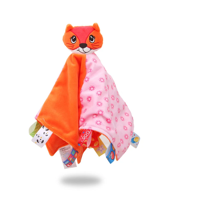 Soft Baby Comforter Blanket Soothing Towel Newborn Security Blankets Plush Fox Bear Infant Baby Toy Rattle Educational Towels