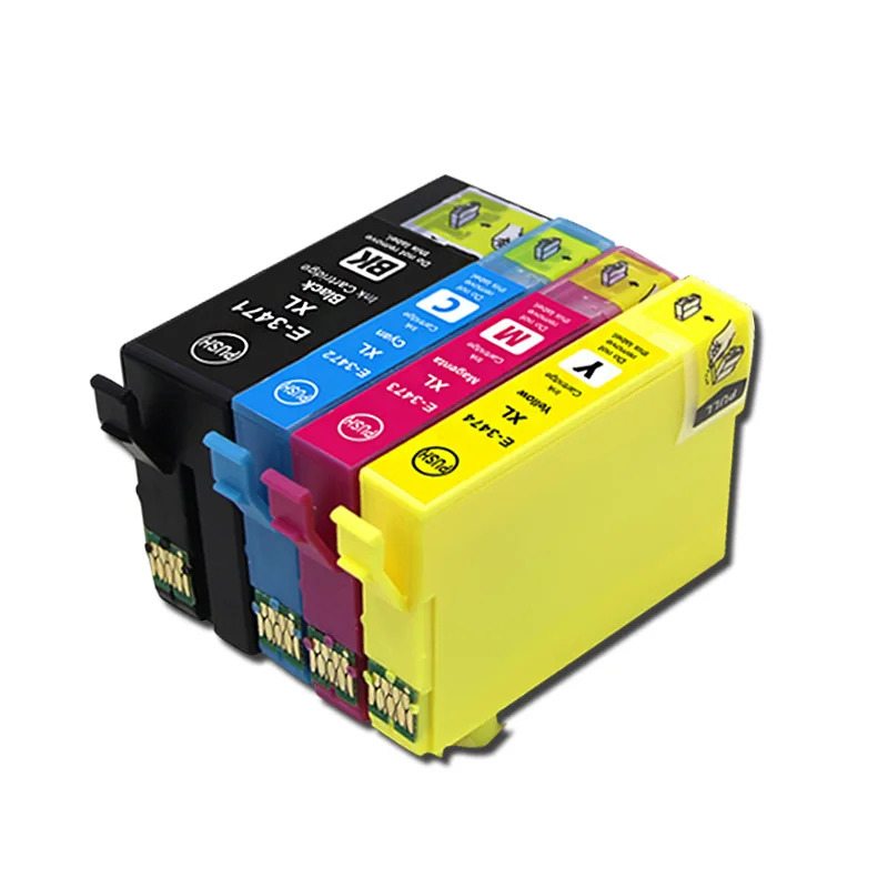 4Pcs 8PCS 12PCS Compatible Ink Cartridges T3471 T3472 T3473 T3474  for Epson WorkForce Pro WF-3725DWF WF-3720DWF 34XL