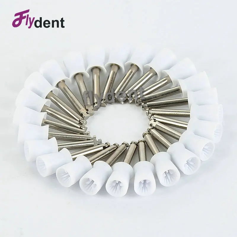 100Pcs Dental Prophy Cup Dental Material Metal Rubber Polishing Brush Dental Use