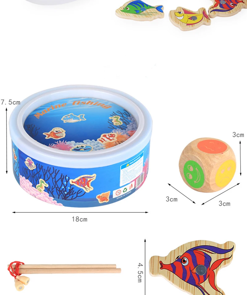 Jeu de pêche magnétique en bois pour bébé, ensemble de jouets de Table éducatifs pour enfant, cadeaux d'anniversaire et de noël, nouvelle collection