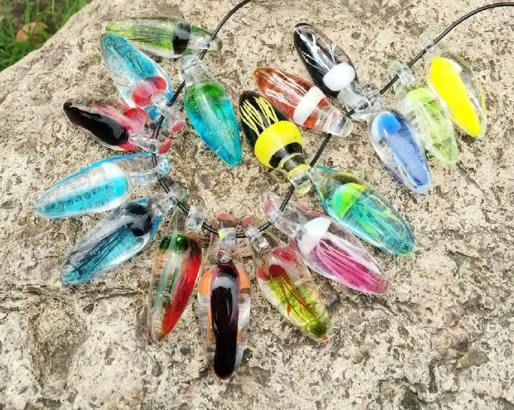 

17 pcs wholesale lots handmade Glass mix Jellyfish style Pendant Necklace