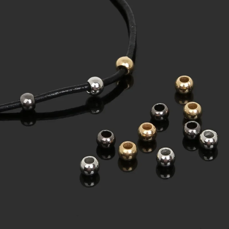 4/6/8/10/12mm 90-900pcs Gun-Metal/Gold/Silver Plated CCB Round Seed Spacer Big Hole Beads For Necklace Charm Jewelry making