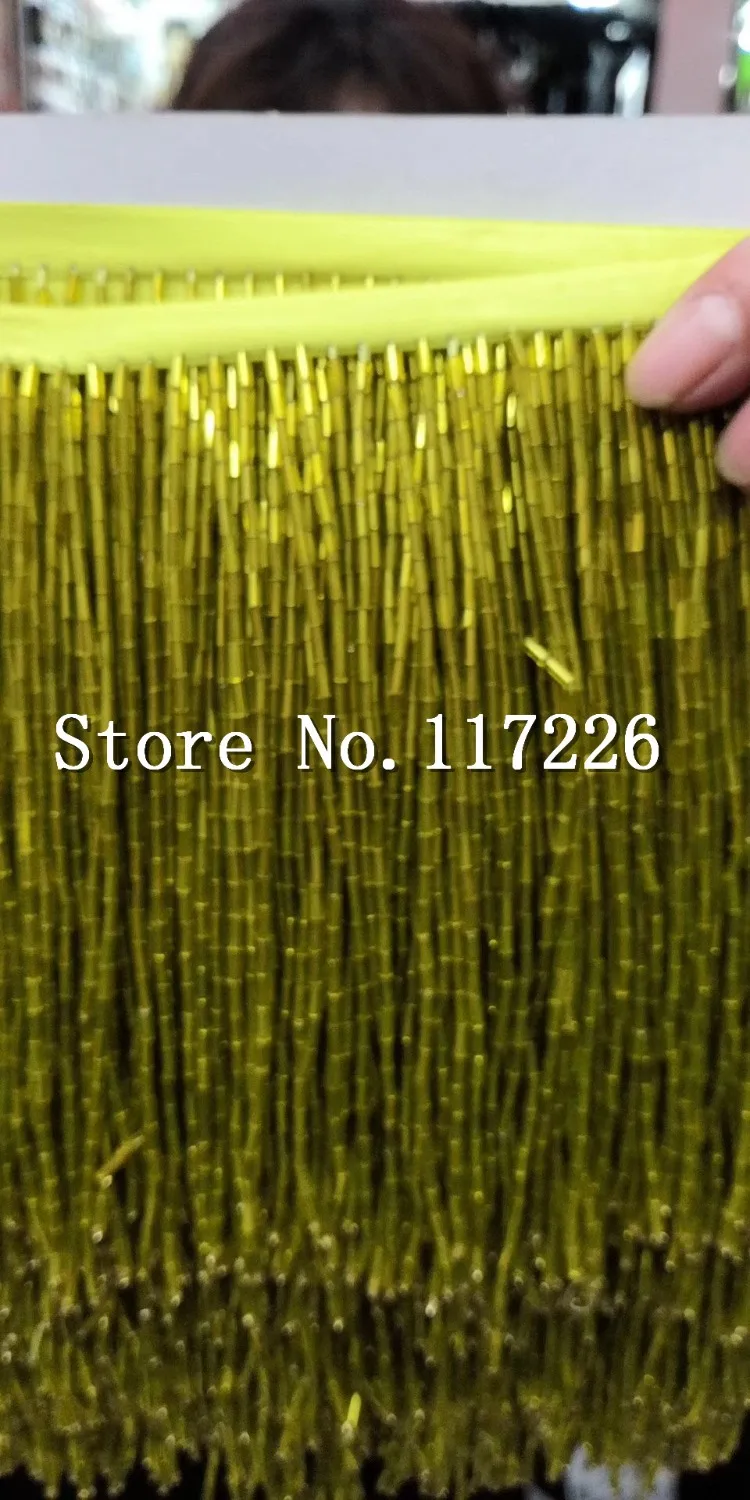 new 5yards fresh green  small long tube beads ribbon tassel fringe 10cm-15cm width for decoration dress/fashion designer