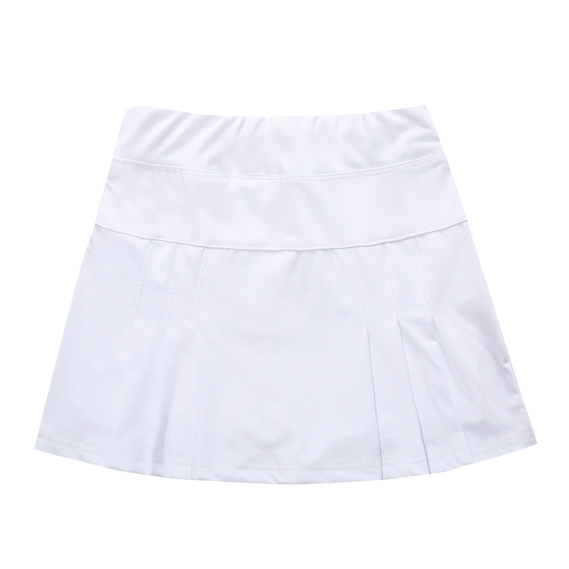 Women Sports Tennis Skirts Solid Color Pleated Skirt Summer High Waist Inside Pocket Quick Dry Elastic Badminton Workout Skirt