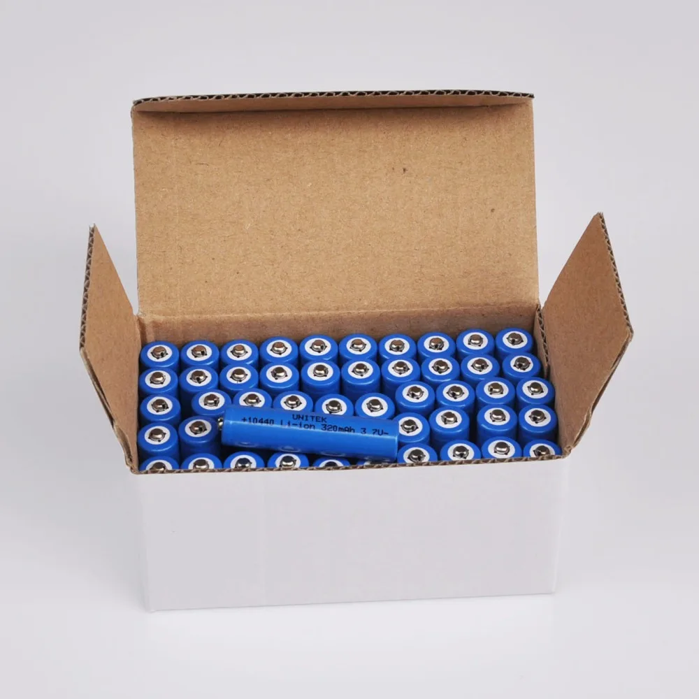 

50PCS 3.7V 10440 Rechargeable lithium ion battery ICR10440 320mah AAA size li-ion cell baterias for LED flashlight torch toys