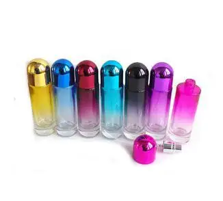 Aplicador de garrafa de vidro vazia recarregável, pequeno aplicador de vidro colorido mini atomizador de perfume recarregável frasco 20ml atomizador spray10pc