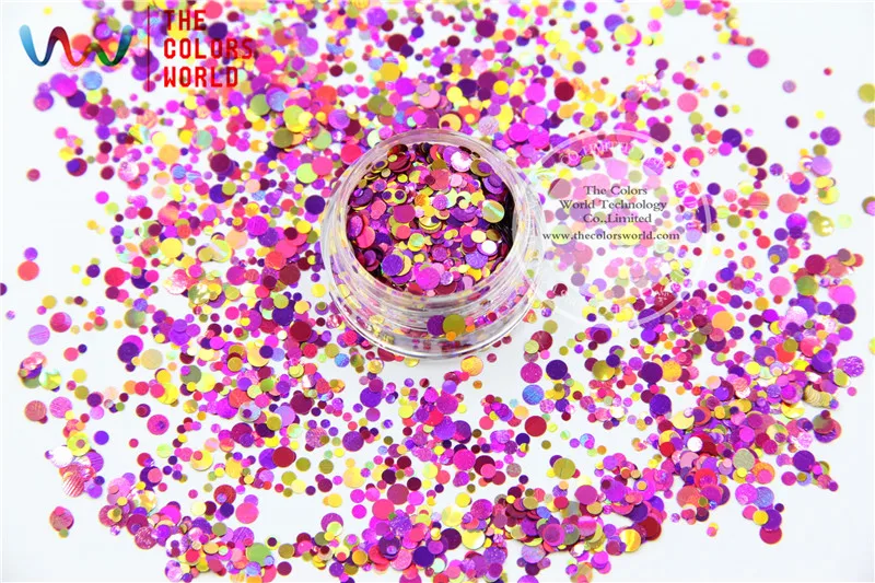 RA321-173 Kết Hợp Màu Sắc Dot hình dạng vòng Glitter cho nail art, nail gel, trang điểm và trang trí TỰ LÀM