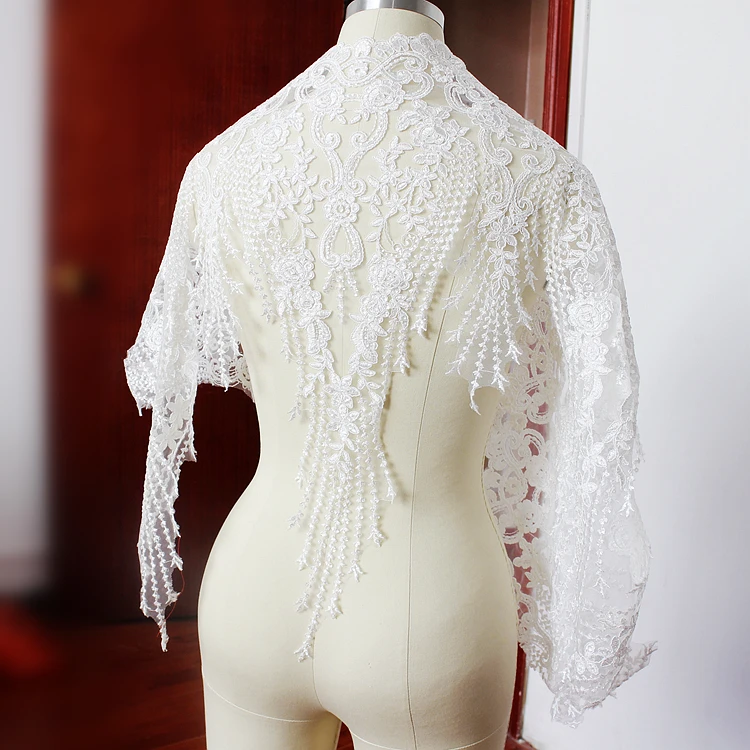 Mehrfarbig, ultrabreit, 60 cm, Pailletten, Stickerei, Spitzenbesatz, Brautschleier, Hochzeitskleid, Kleidung, Stoff, DIY-Bastelzubehör – Detail 1