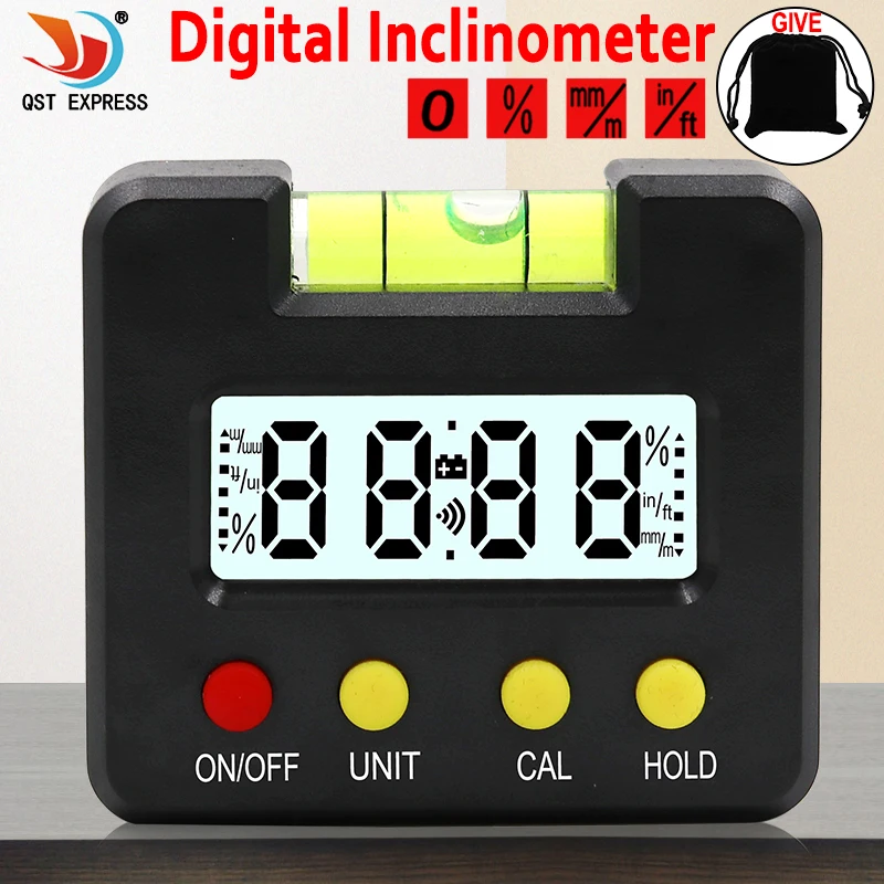 

Mini Digital Display Protractor Inclinometer Level Meter 0.1 Degree Resolution and Degree Range