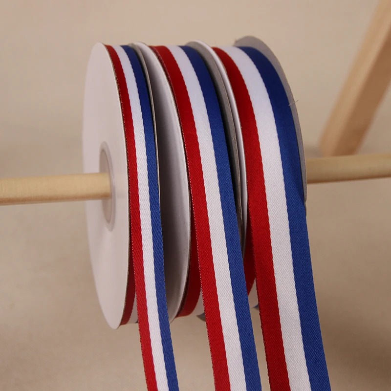 3 meters Red White Blue Webbing Strap10mm-30mm width Webbing Tape Lace Ribbon Gift Wrapping Decoration DIY Medals Strap