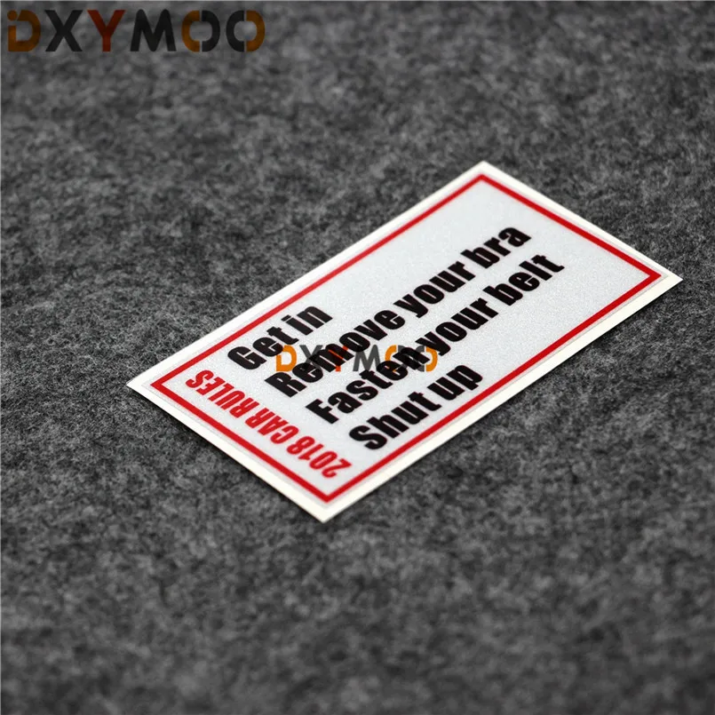 2PCS funny letters rules Car Stickers Get In Remove Your Weapon Shut Up Motorbike Stickers 8.5x4cm