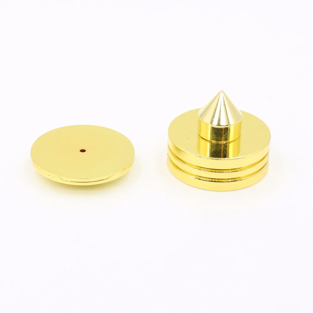 4Sets Brass Gold Plated Speaker Spike Stand Spikes Isolation Cone Feet Base hifi Amp cone speaker pad