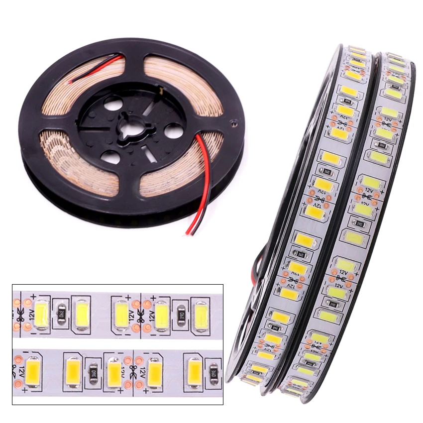 120leds/m 5M 5630 Led Strip Light 12V DC Flexible LED Light 600LED 300LED Pixel Tape Non Waterproof Led Ribbon Christmas Lamp