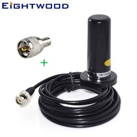 Eightwood Vehicle/Car Mobile Radio 9cm VHF/UHF Dual Band Antenna Magnetic Mount 5m Cable BNC Male for BC75XLT BC125AT Scanner