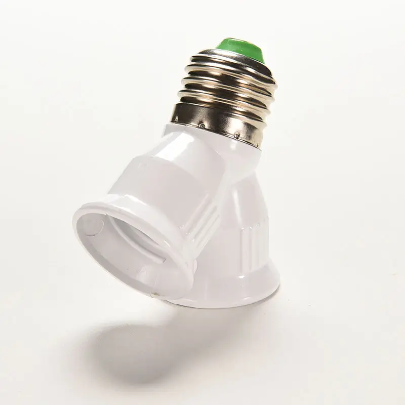 1PCS White Lamp Bulb Base Socket E27 Lamps Holder Converter Bulb E27 LED Halogen Light Lighting 1 to 2 Splitter Adapt Converter