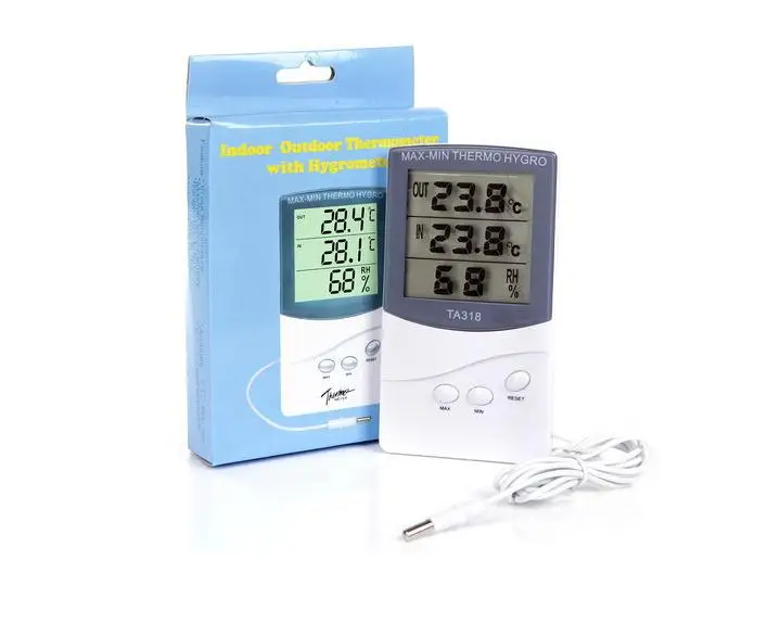 

DHL 50pcs TA318 Digital LCD Indoor/ Outdoor Thermometer Hygrometer Temperature Humidity Meter SN1853